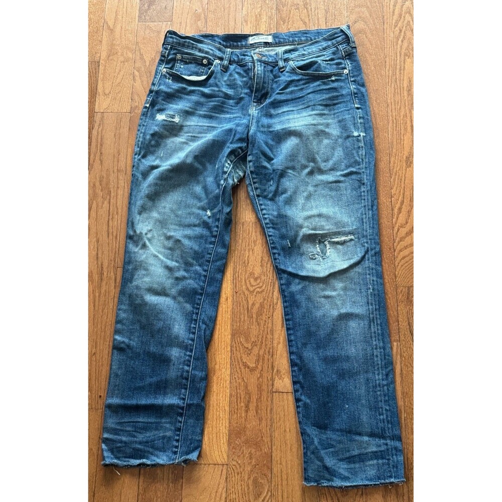 Madewell Slim BoyJean Wm 30 Blue Distressed Well Worn Jeans